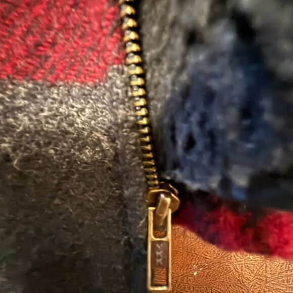 Woolrich Fleece Lined Wool Jacket 90s Vintage Men's Plaid Zip Medium - Picture 4 of 8